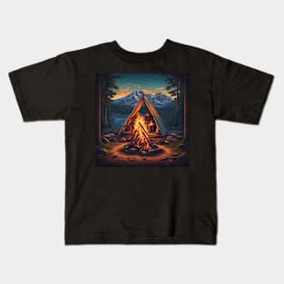 Campfire by the Lake Kids T-Shirt